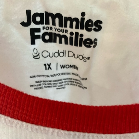 Cuddl Duds Jammies for your Families Mama Bear Women’s Top Only, size 1X - Picture 3 of 3